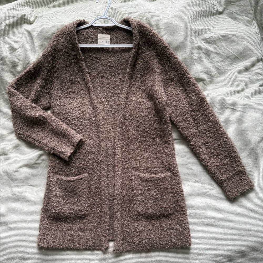 Wilfred Free Boucle Mohair/Wool Cardigan, Brown - Picture 1 of 5